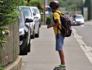 skateboarding around the city
